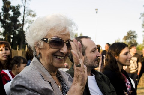 Estela de Carlotto en el Festival por el Día de la Memoria en el municipio de Morón