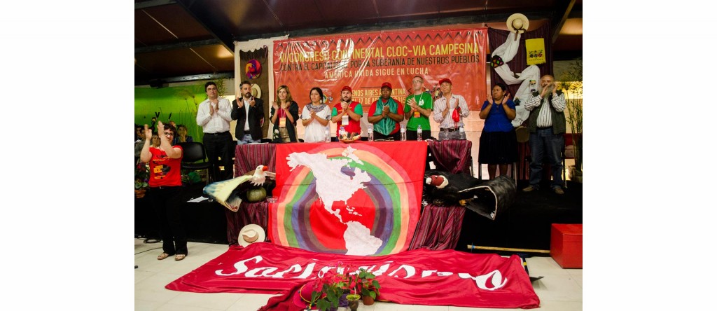 Martín Fresneda (Secretario DD.HH.), Cynthia Ottaviano (Defensora del Público), Deolinda Carrizo (CLOC), Diego Montón (CLOC), Elizabeth Mpofu de Zimbabwe (Via Campesina), Eberto Diaz (Fensuagro), Nemesia Achacollo (ministra Desarrollo Rural y Tierras de Bolivia), Emilio Pérsico (Movimiento Evita), entre otros.